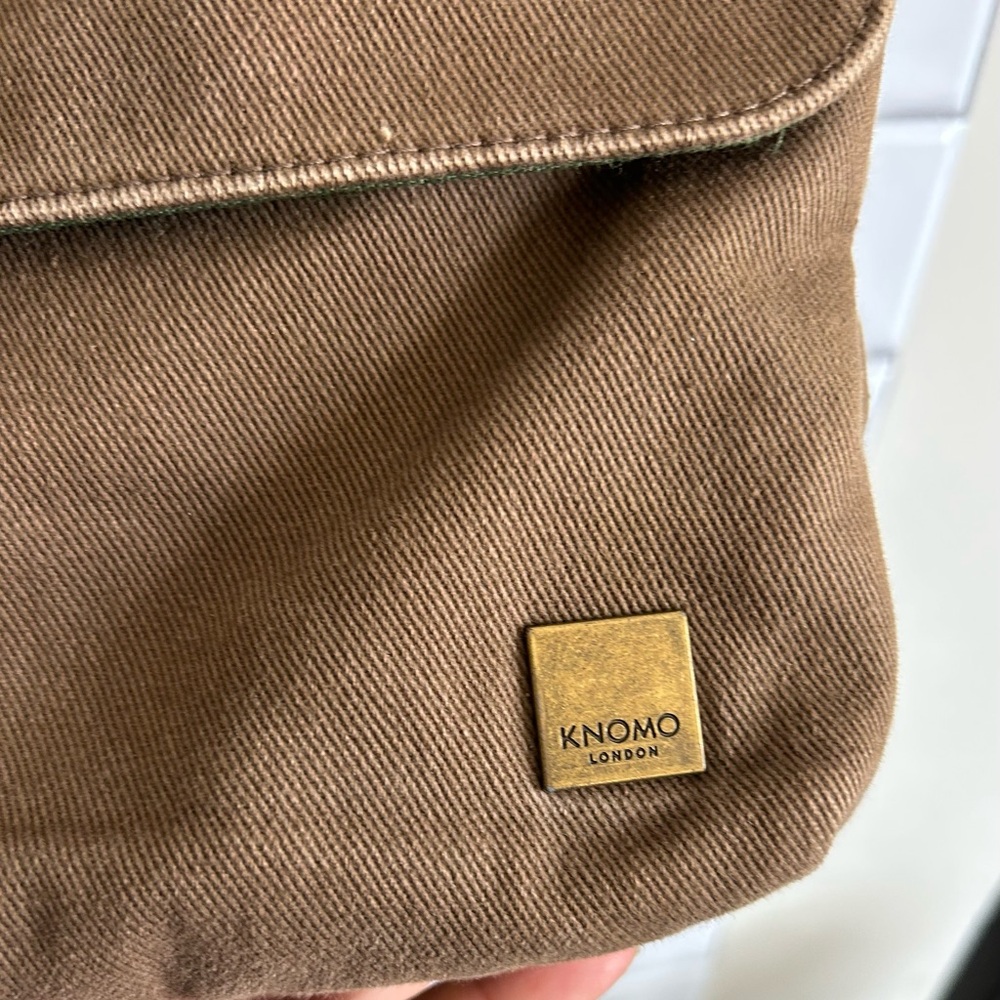 Knomo London unisex Laptop Bag / Brown / Olive Green inside - Picture 3 of 13